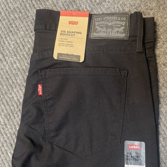 Levis 315 Shaping Bootcut Jeans Women Size 29x30 Stretch Black Mid Rise Slimming - Picture 2 of 7
